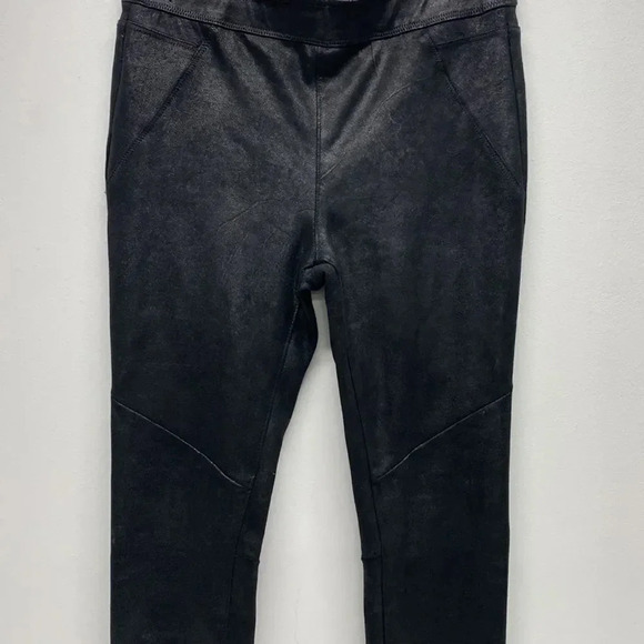 Free People Legging Midnight Vegan Faux Suede Pants Elastic Waist Black Size 4 - Picture 4 of 9